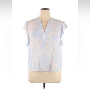 Calvin Klein watercolors abstract short sleeve summer blouse professional